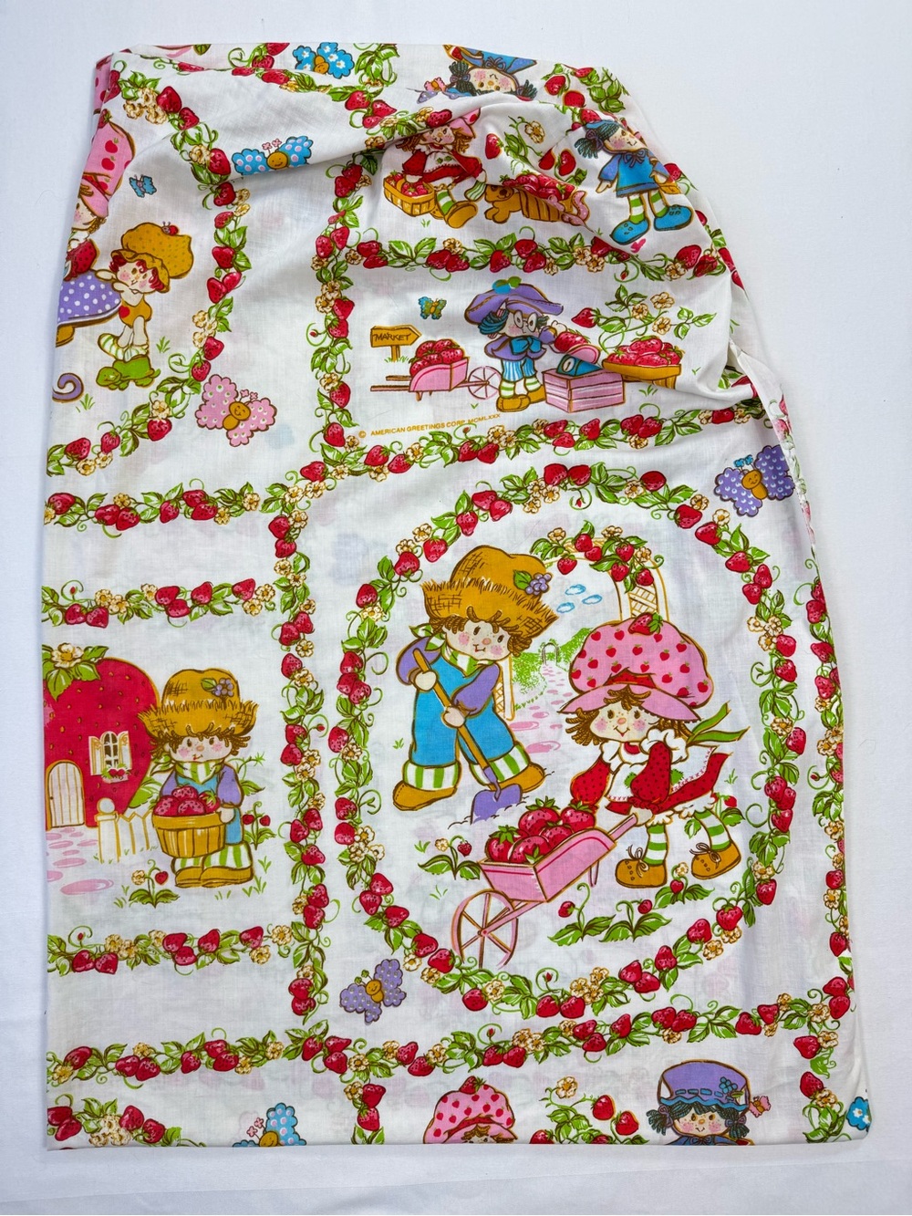 Strawberry shortcake Edmond American greetings twin sheet fitted EUC
